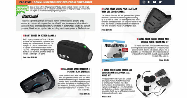 Five Communication Devices from BikeBandit Cycle News