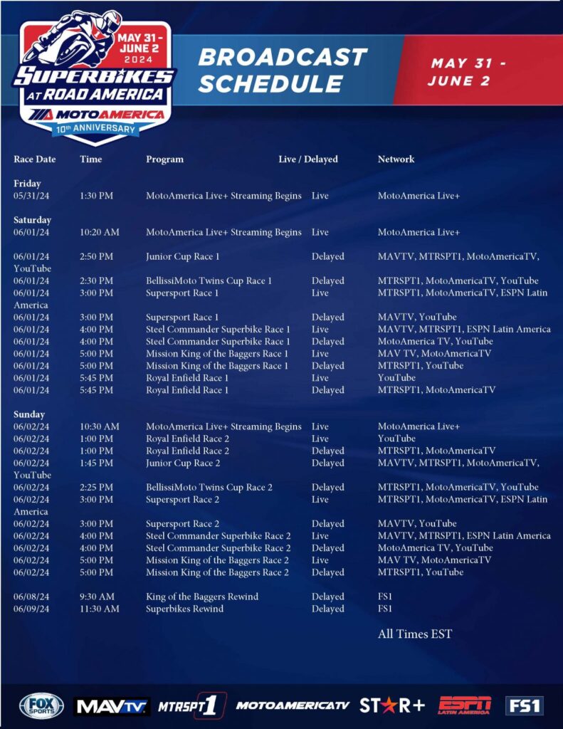 MotoAmerica 2024 Road America Preview (Updated) Cycle News