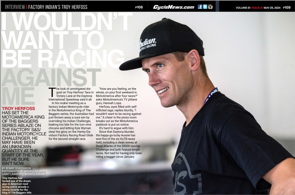 Cycle News Magazine Factory Indian’s Troy Herfoss interview