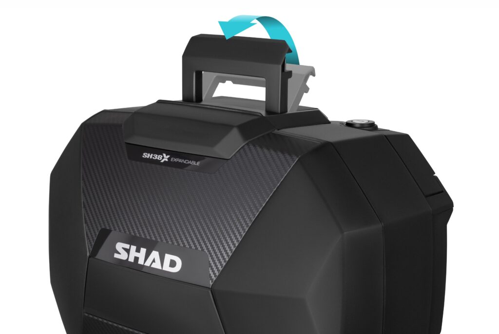 Shad SH38X expandable side cases carry handle