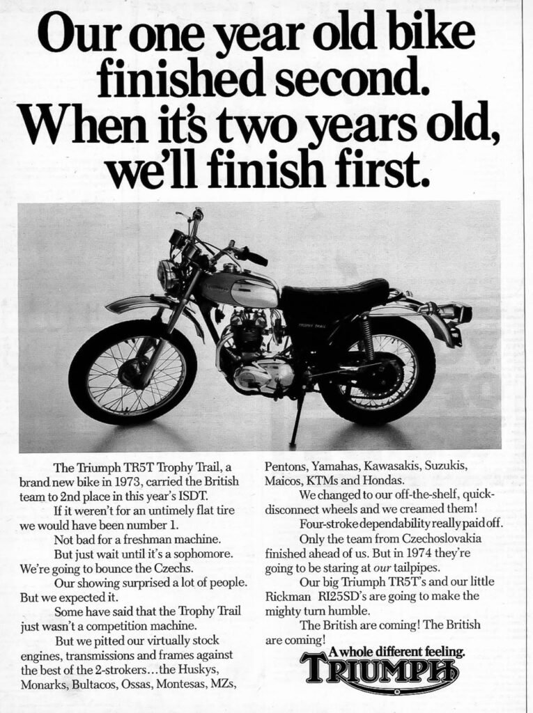 1973 Triumph Trophy Trail (TR5T) advertisement