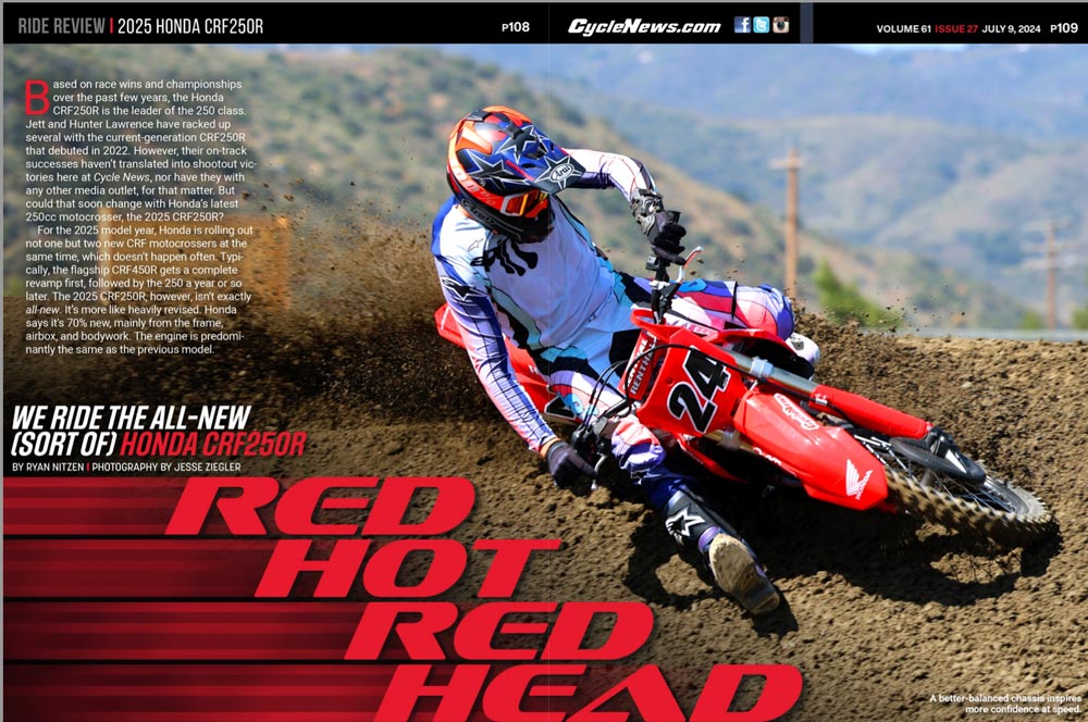 Cycle News 2025 Honda CRF250R Review