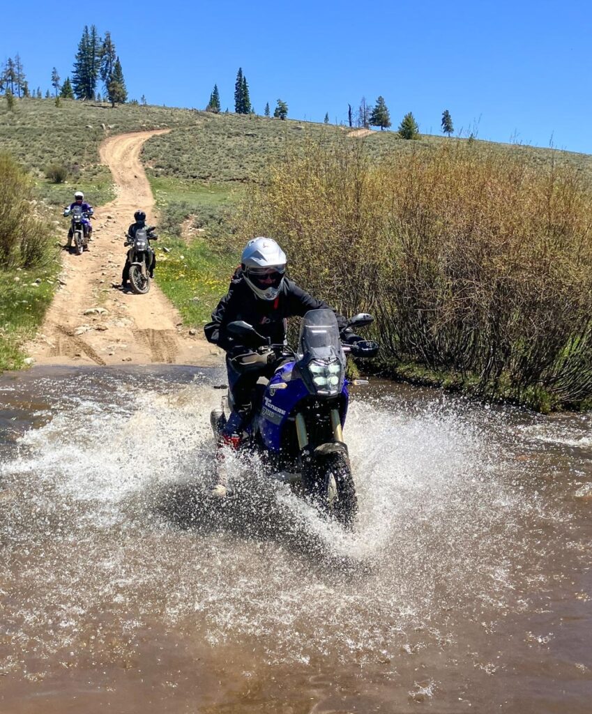 Motorcycle ADV Riding water crossing. Photo: Adam Waheed