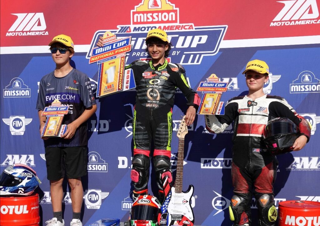 GP 190 podium at 2024 MotoAmerica Mini Cup National Championships