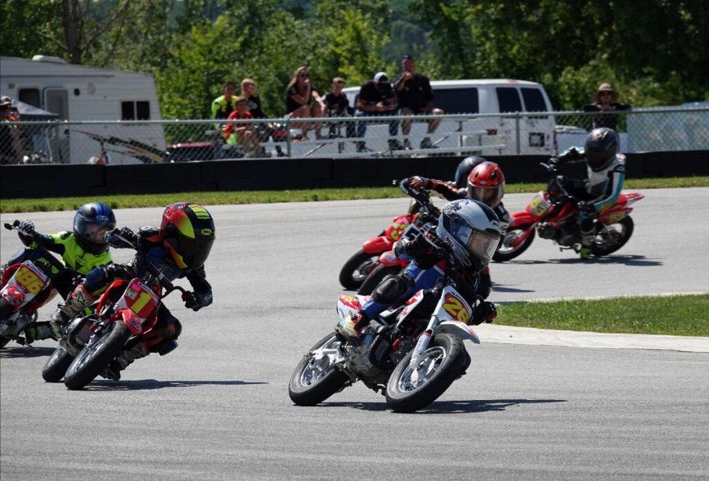 Stock 50 race at 2024 MotoAmerica Mini Cup National Championships