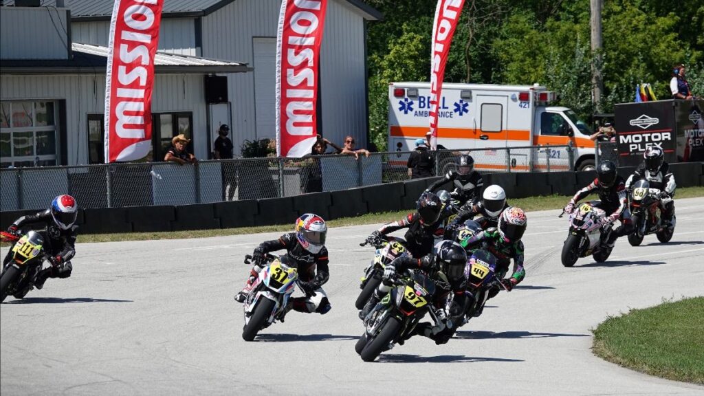 start of the first GP 160 race at 2024 MotoAmerica Mini Cup National Championships