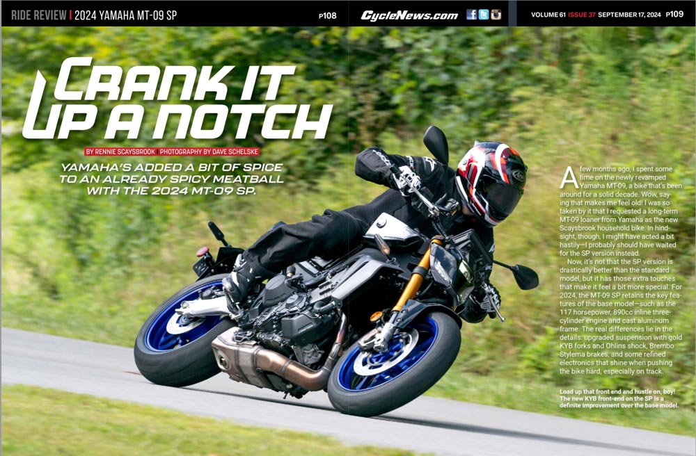 Cycle News Magazine 2024 Yamaha MT-09 SP review