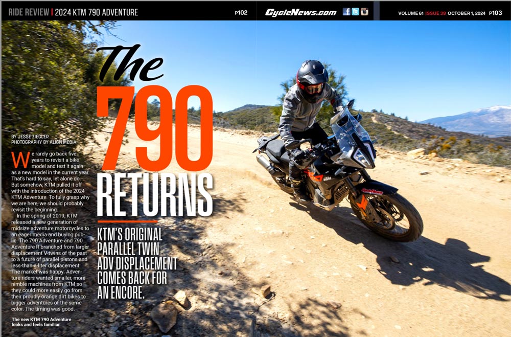 Cycle News 2024 KTM 790 Adventure Review