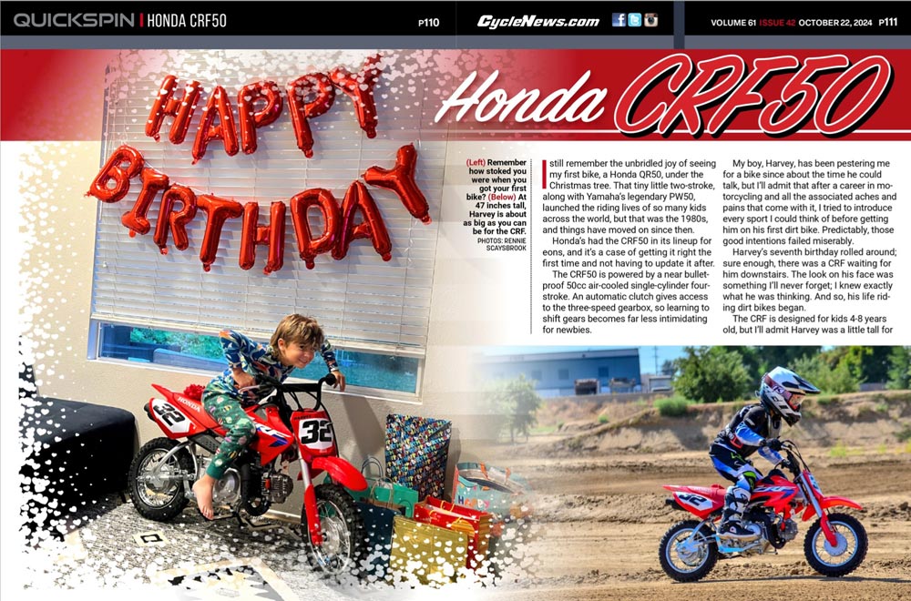 Harvey Scaysbrook Honda CRF50 2024 Birthday