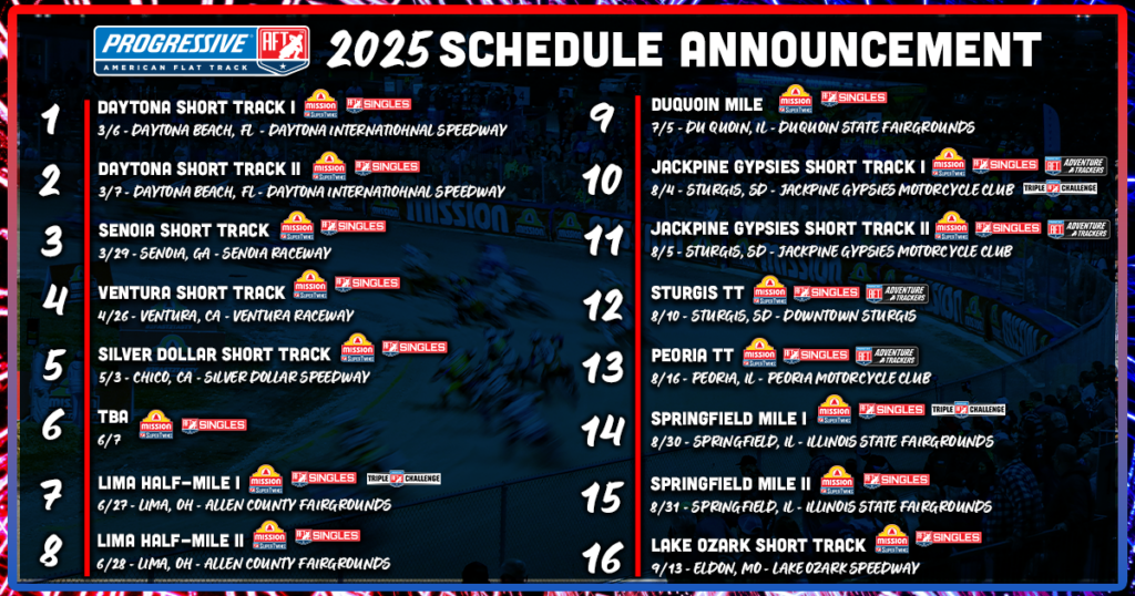 2025 Progressive American Flat Track Schedule