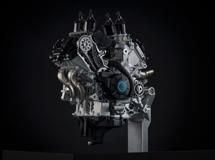 CFMoto show off new 1000cc V4 superbike engine at EICMA