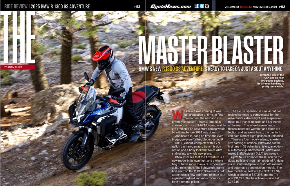 Cycle News Magazine 2025 BMW R 1300 GS Adventure review