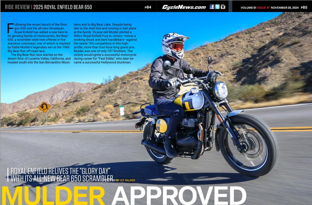 Cycle News Magazine 2025 Royal Enfield Bear 650 Review