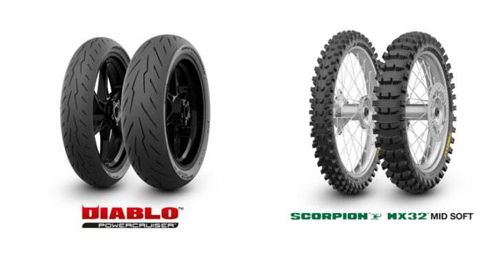 Pirelli Diablo Powercruiser and Scorpion MX32 Mid Soft tires