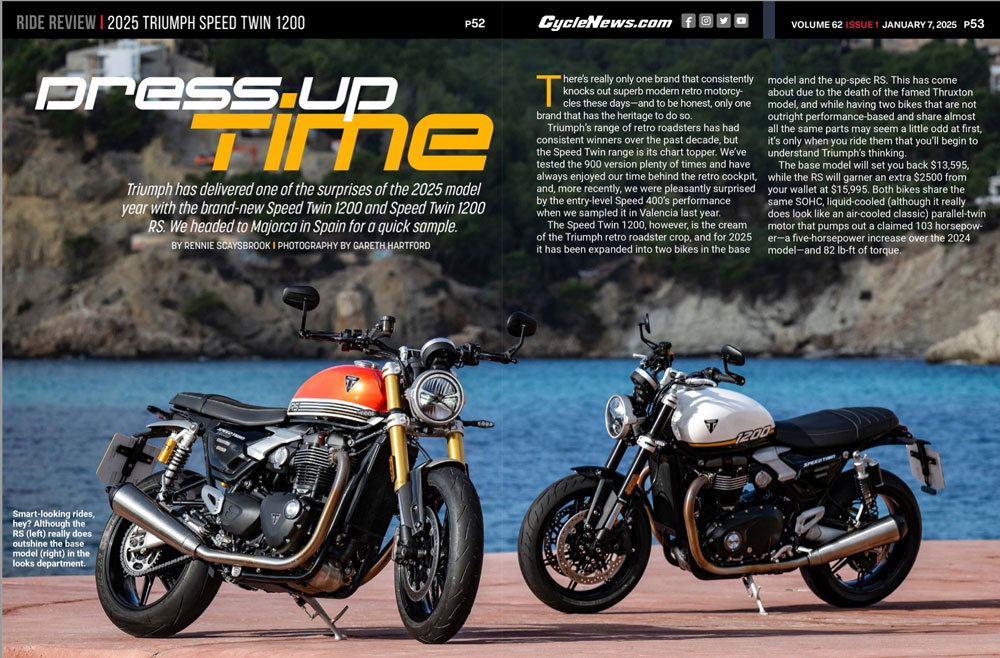 Cycle News Magazine 2025 Triumph Speed Twin 1200 Review