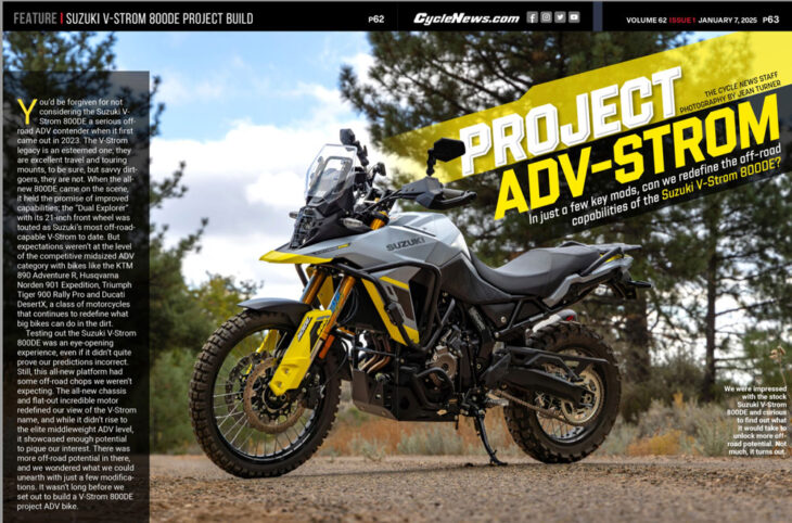 Cycle News Magazine Suzuki V-Strom 800DE Project Build